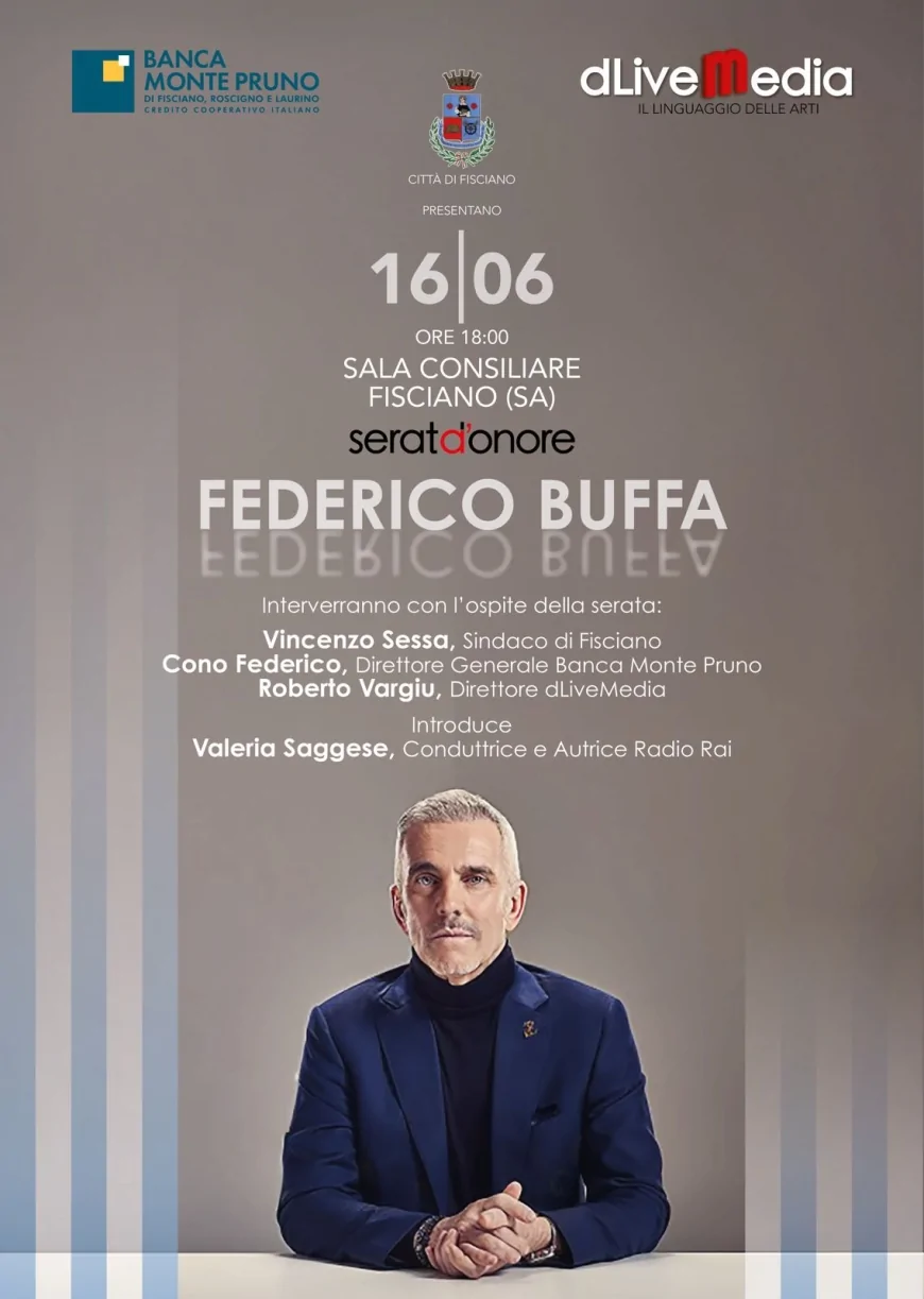 FEDERICO BUFFA A FISCIANO PER UNA “SERATA D’ONORE”  ALL’INSEGNA DEL RACCONTO E DELL’ECCELLENZA CULTURALE