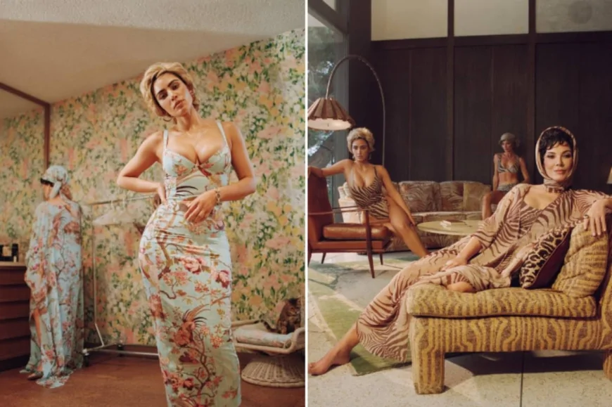 Kim Kardashian e il fascino del turchese: nuove stampe floreali con Fausto Puglisi