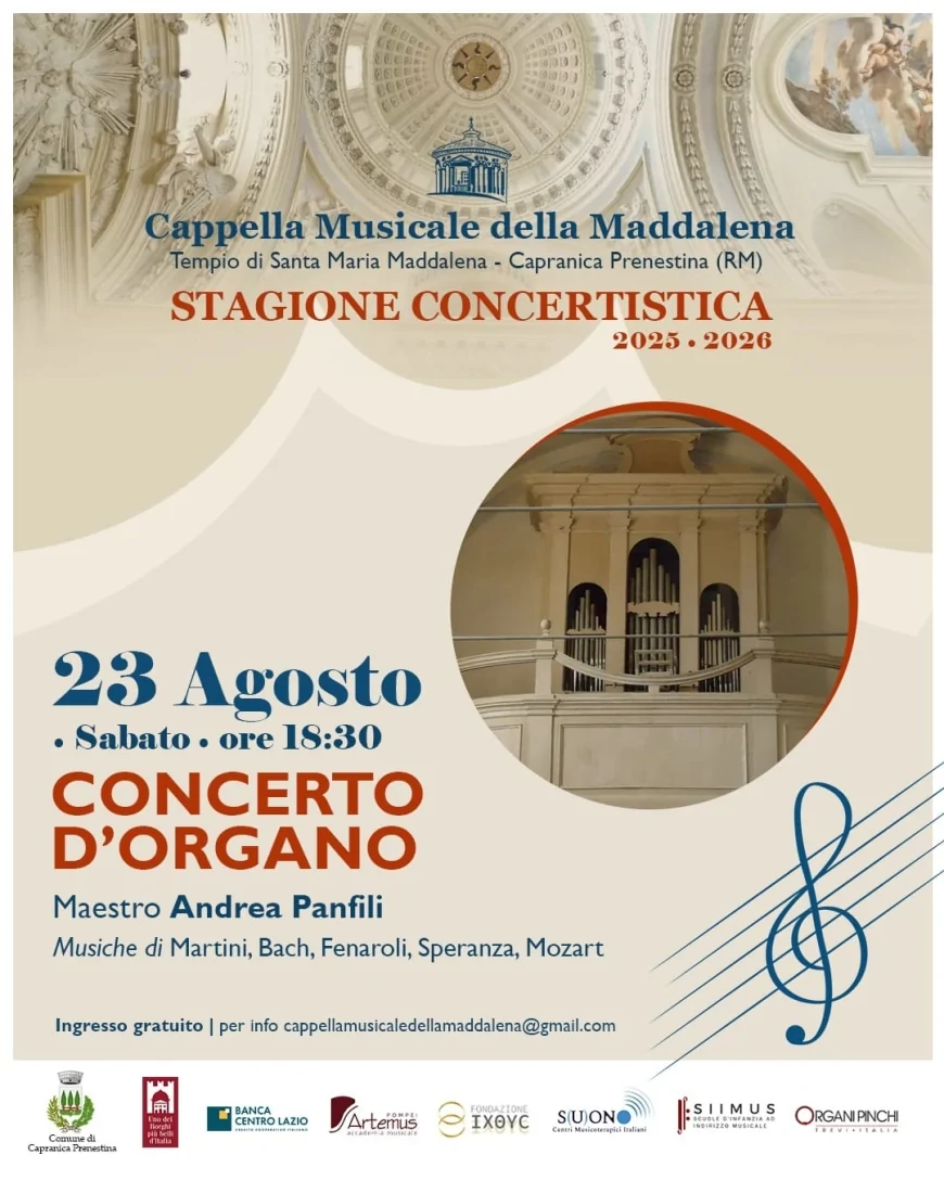 Capranica Prenestina: musica e cultura col Concerto d’Organo