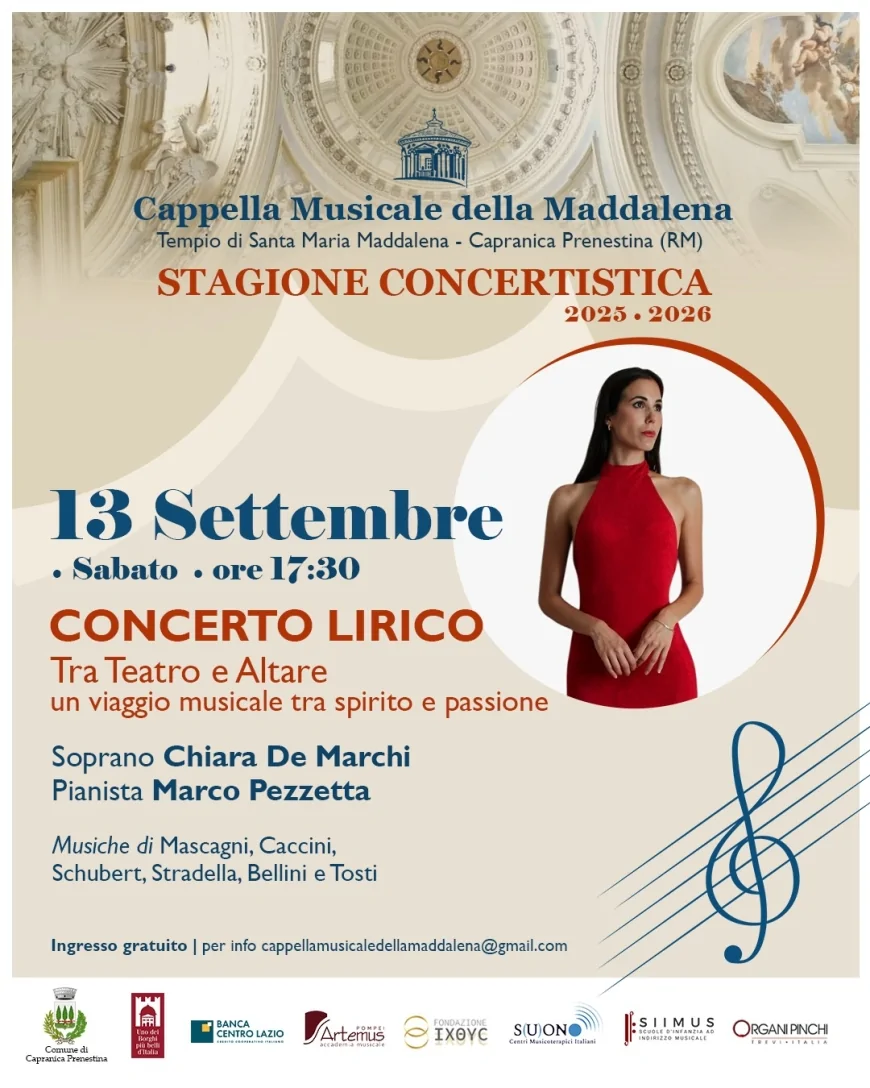 Capranica Prenestina, concerto finale il 13 settembre