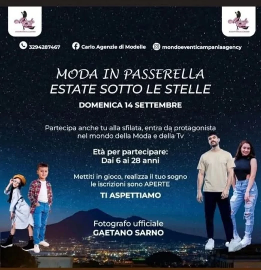 Mondo Eventi Campania festeggia i 29 anni di attività con sfilate di moda, canzoni e show. Ospiti Iris e Frank Tellina