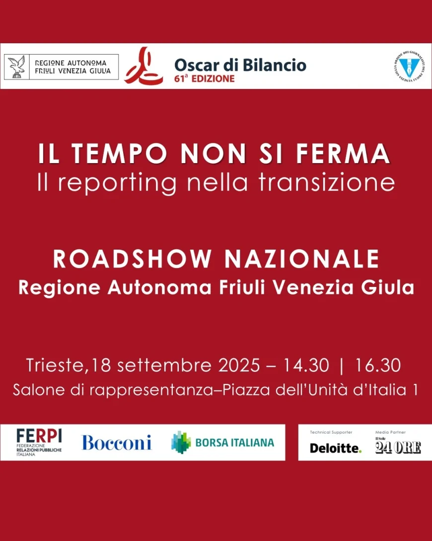 Oscar di Bilancio 2025: la 61ª edizione fa tappa a Trieste il 18 settembre