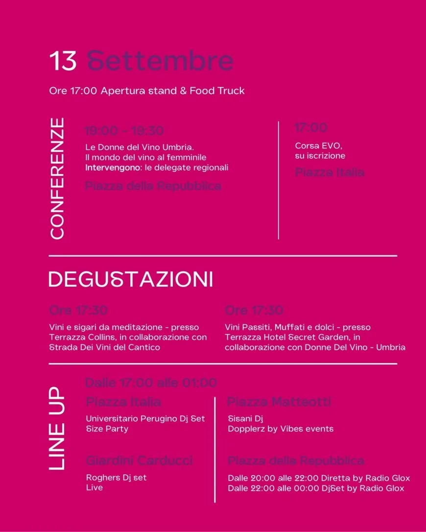 Umbria Wine 2025 a Perugia | Festival del Vino dal 12 al 14 settembre