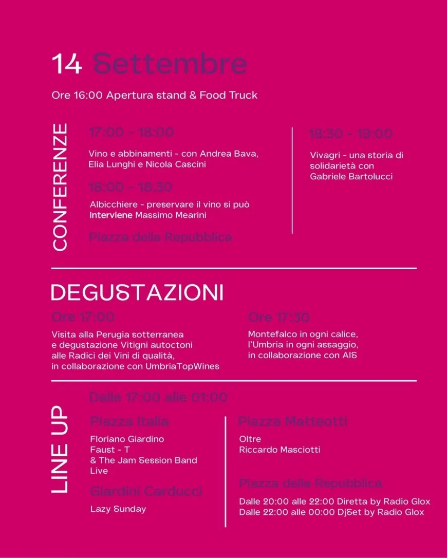 Umbria Wine 2025 a Perugia | Festival del Vino dal 12 al 14 settembre