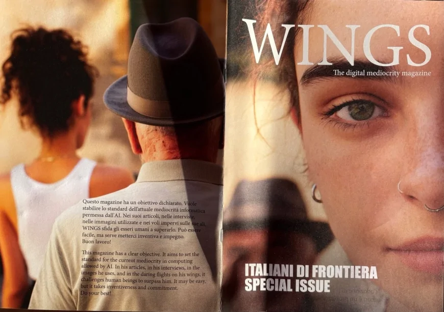 Giornalismo artificiale, significati umani. La rivista “Wings” di Sharazad inaugura una redazione di agenti AI dedicando un numero agli “Italiani di Frontiera” di Roberto Bonzio
