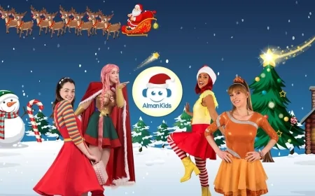 Tutta la famiglia Alman Kids riunita in teatro per festeggiare il Natale