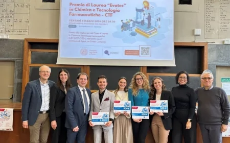 A Padova la terza edizione Premio Evotec: premiata la tesi di Elia Moretton per la sua innovazione in campo farmaceutico