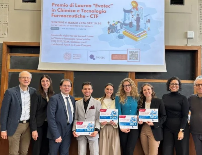 A Padova la terza edizione Premio Evotec: premiata la tesi di Elia Moretton per la sua innovazione in campo farmaceutico