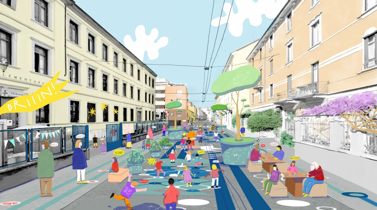 Milano, spazio pubblico: nasce una nuova Piazza Scolastica in via Gentilino