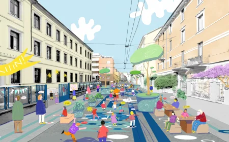 Milano, spazio pubblico: nasce una nuova Piazza Scolastica in via Gentilino