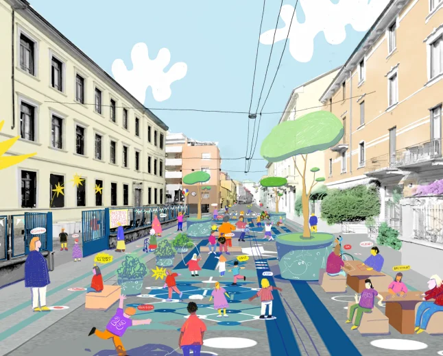 Milano, spazio pubblico: nasce una nuova Piazza Scolastica in via Gentilino
