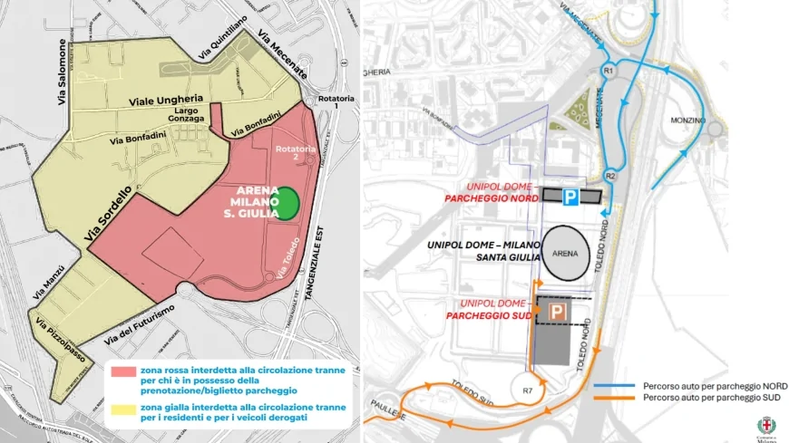 Milano, mobilità: il piano straordinario di viabilità per l'Arena Santa Giulia in occasione dei concerti del 6 e 9 maggio